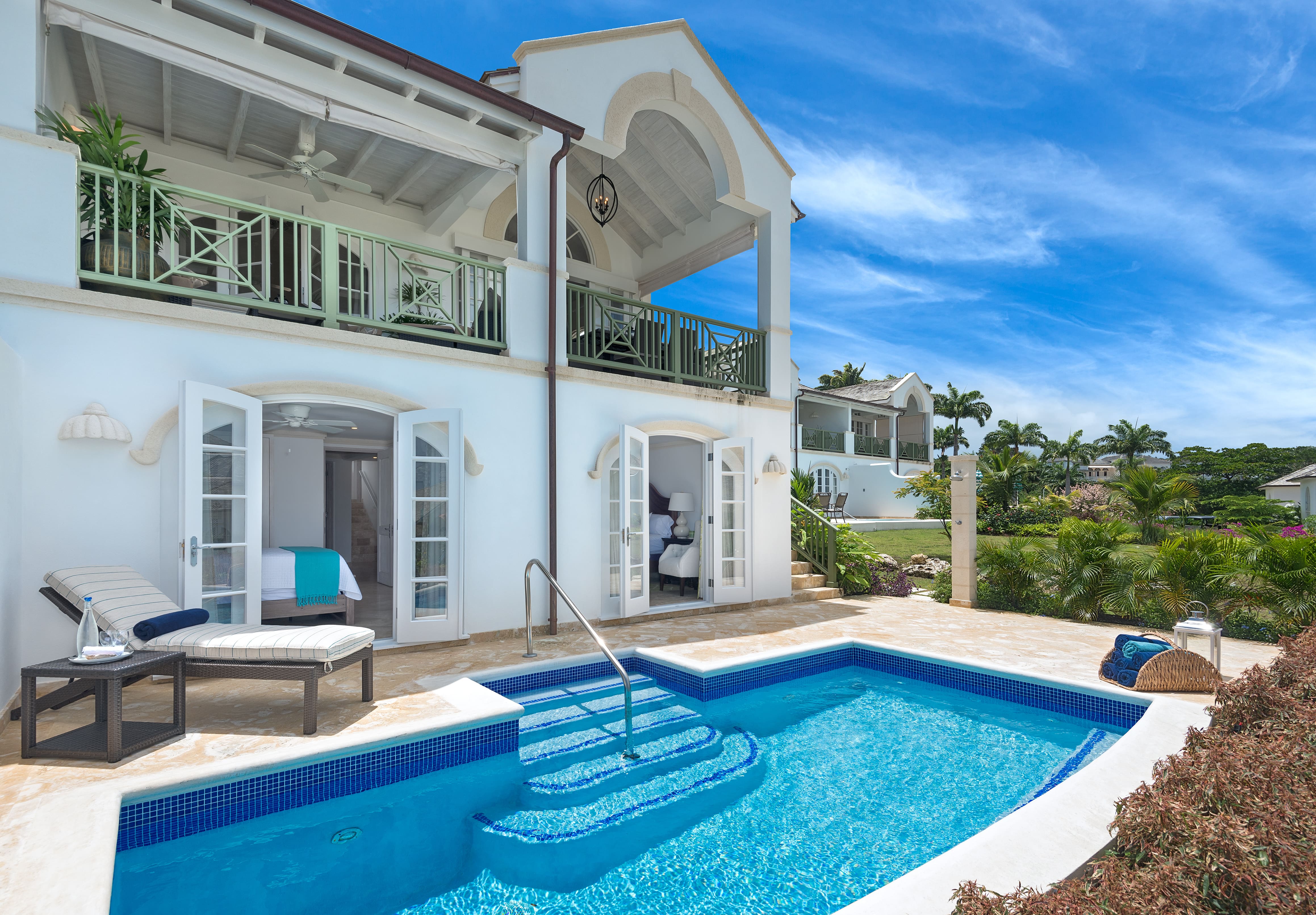 terras, balkon, Luxe vakantiehuis bij een golfbaan,royal westmoreland, Barbados, voor 6 personen, luxe golfvilla 