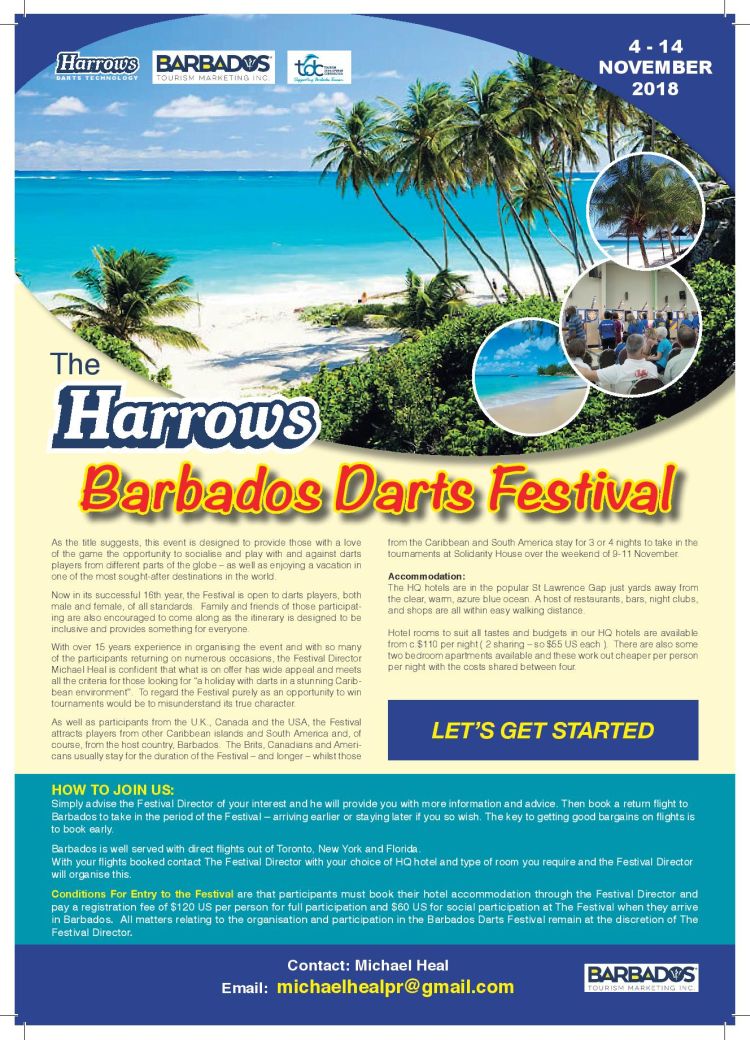 darts festival, barbados, darten