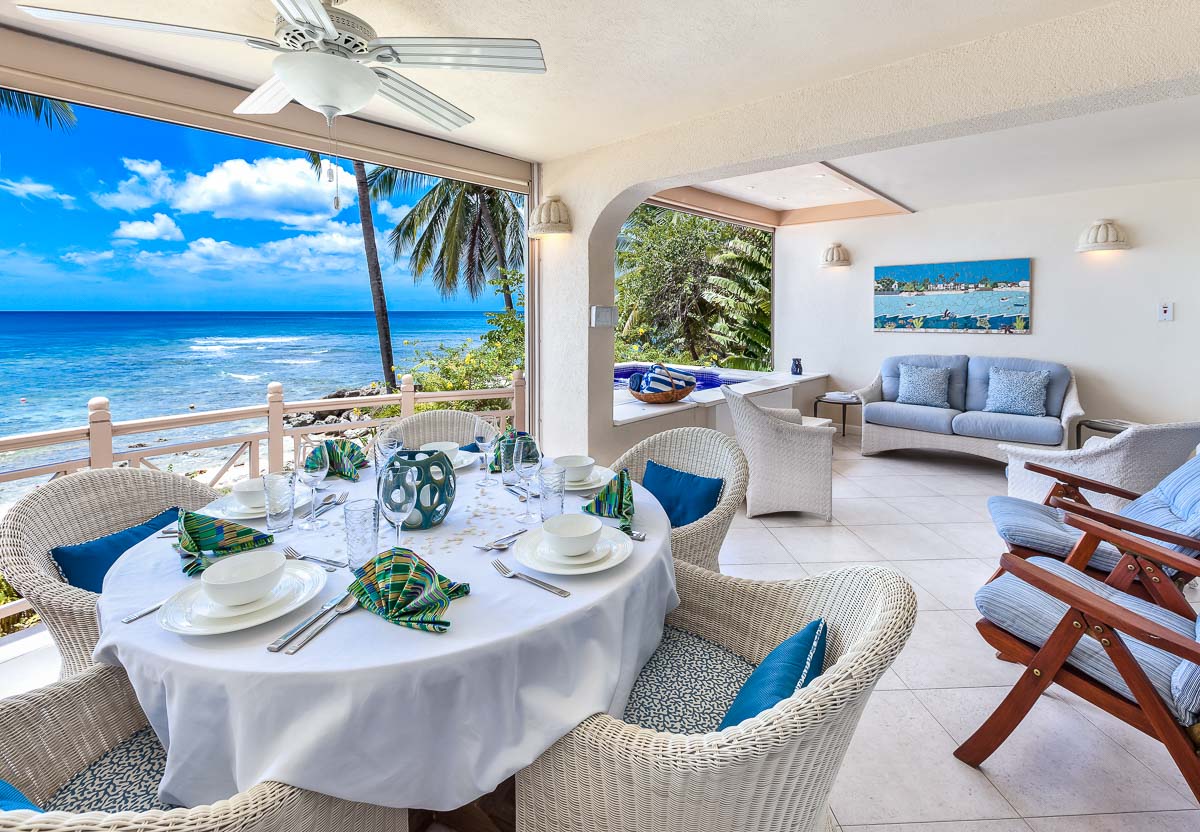 balkon met luxe uitstraling, luxe villa appartement, barbados, st.james, luxe vakantie