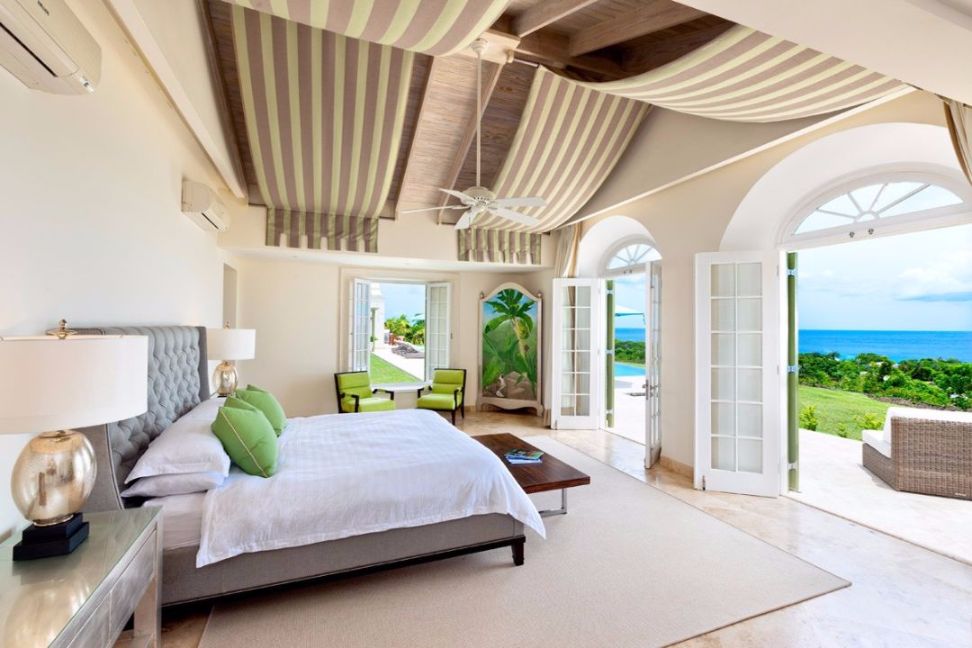 Slaapkamer met uitzicht op zee, Barbados, villa, 8 personen
