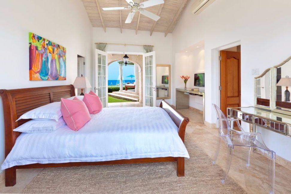 Grote slaapkamer, modern vakantiewoning, 8 personen, Barbados strand