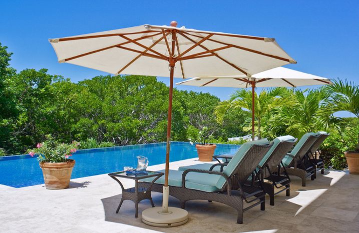 Privé zwembad met ligstoelen, Sion Hill Barbados, 8 personen, Zeer luxe villa