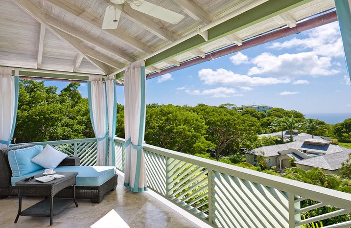 Ruim balkon met uitzicht, luxe villa, Westkust van Barbados, St. James, 8 personen