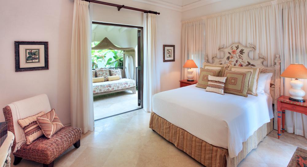 Derde slaapkamer met terras, golf vakantiehuizen, Apes Hill Club, Barbados