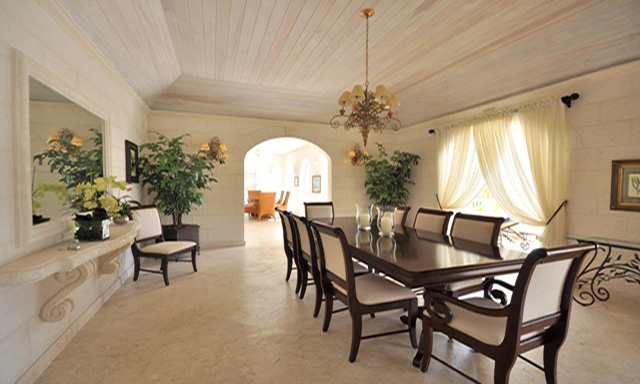 Ruime eetkamer, 8 personen, golfvilla, Royal Westmoreland Barbados