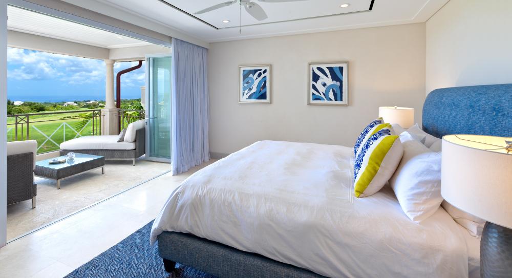 Slaapkamer met balkon, 10 personen, Barbados, golf vakantiehuis