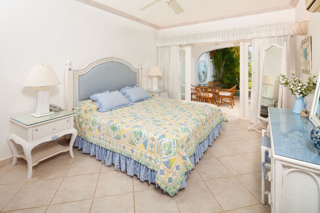 Slaapkamer met tweepersoonsbed, vakantiewoning, resort, 6 personen, Porters, St James, Barbados