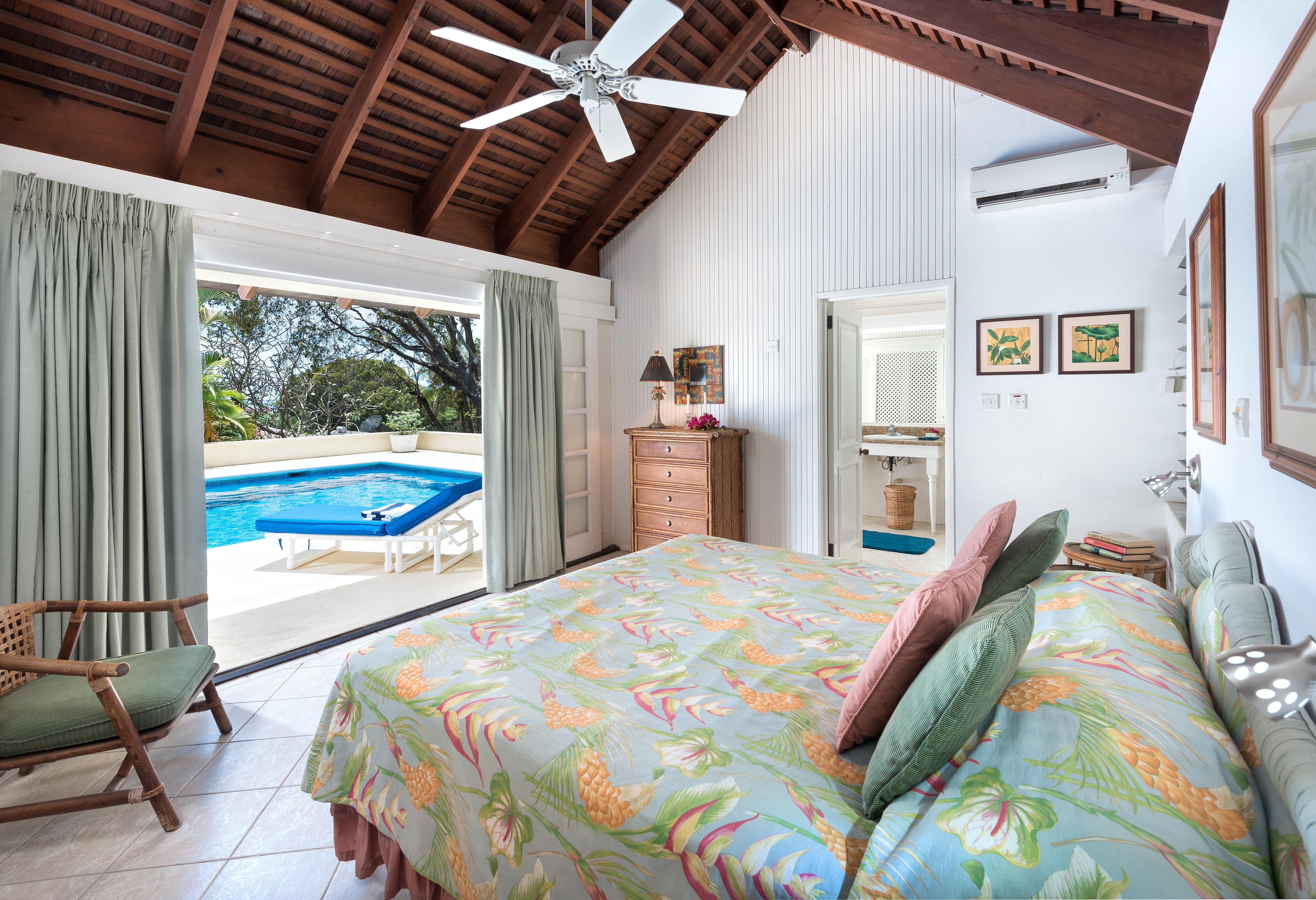 Ruime slaapkamer, 6 personen, luxe vakantie, villa, barbados vakantie, sandy lane